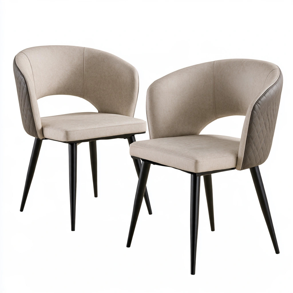 Sedia da pranzo dalle linee essenziali, colore grigio