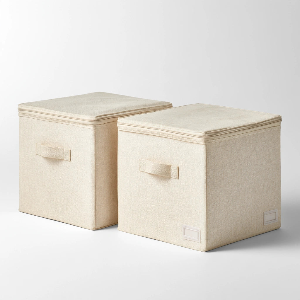 Set di contenitori in tessuto, colore grigio